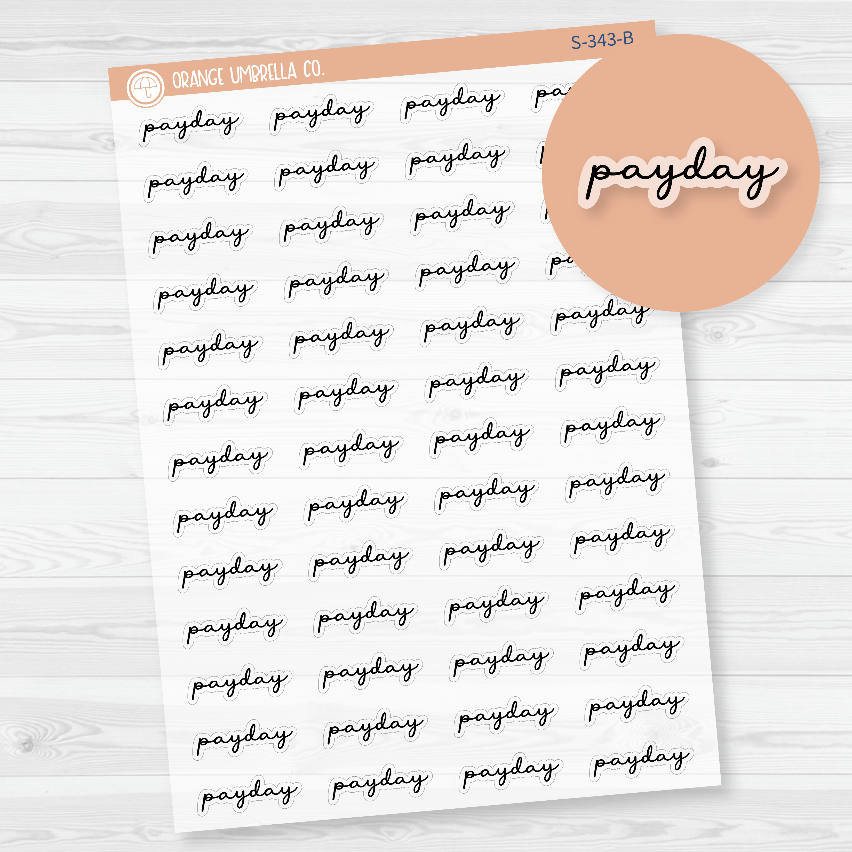 Payday Script Planner Stickers | F5 | Clear Matte | S-343-BCM