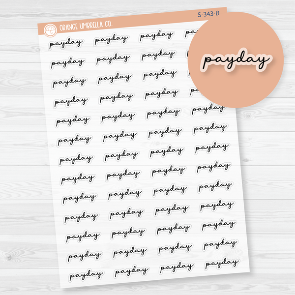 Payday Script Planner Stickers | F5  | Clear Matte | S-343-BCM