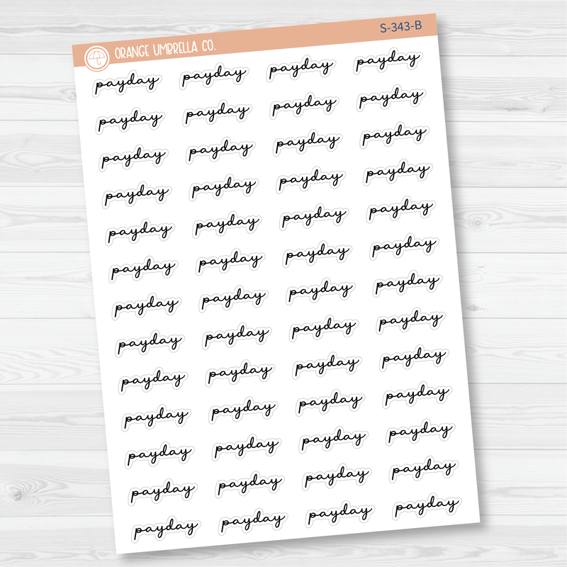 Payday Script Planner Stickers | F5  | S-343