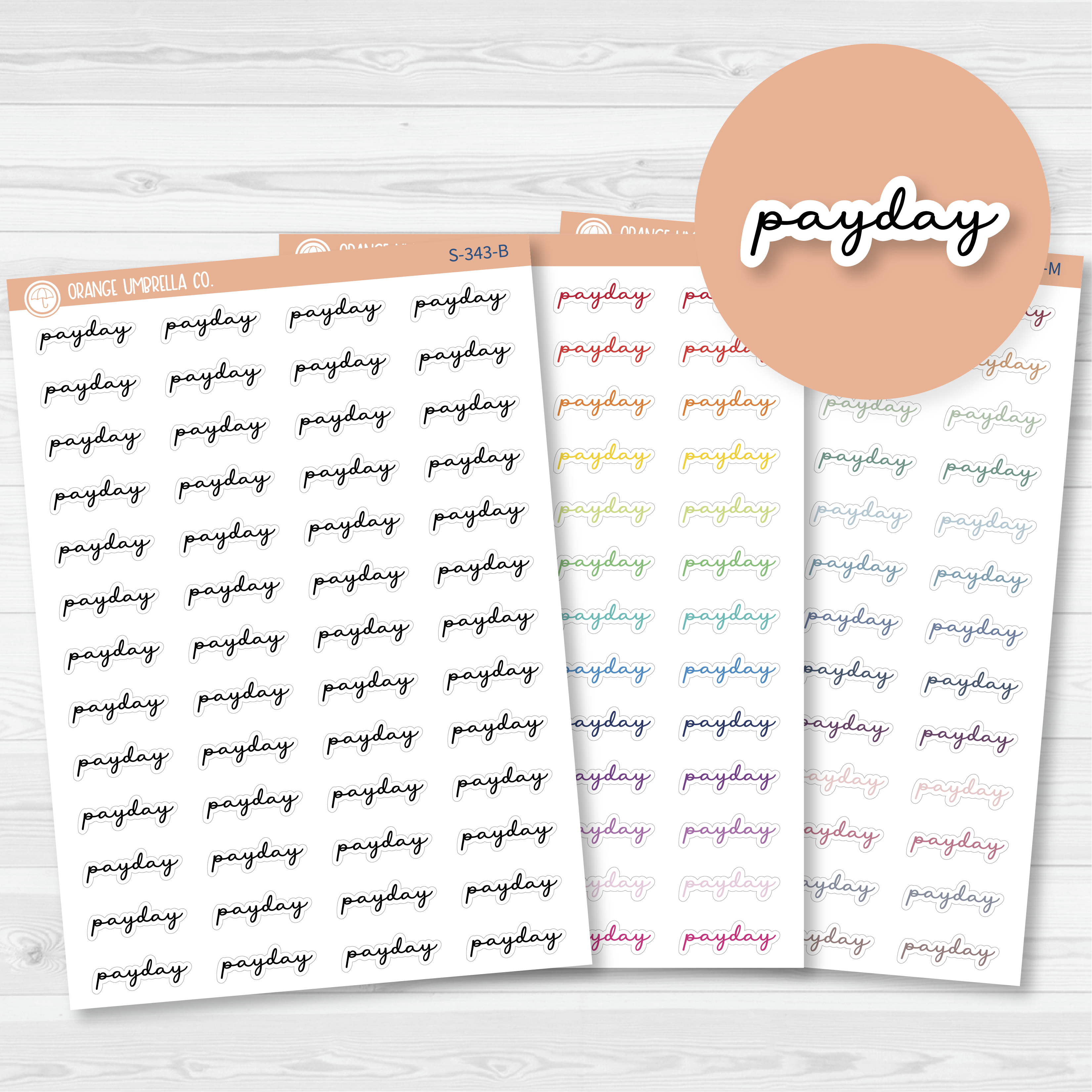 Payday Script Planner Stickers | F5 | S-343