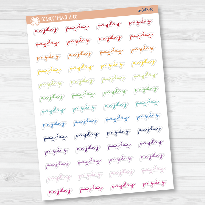 Payday Script Planner Stickers | F5  | S-343