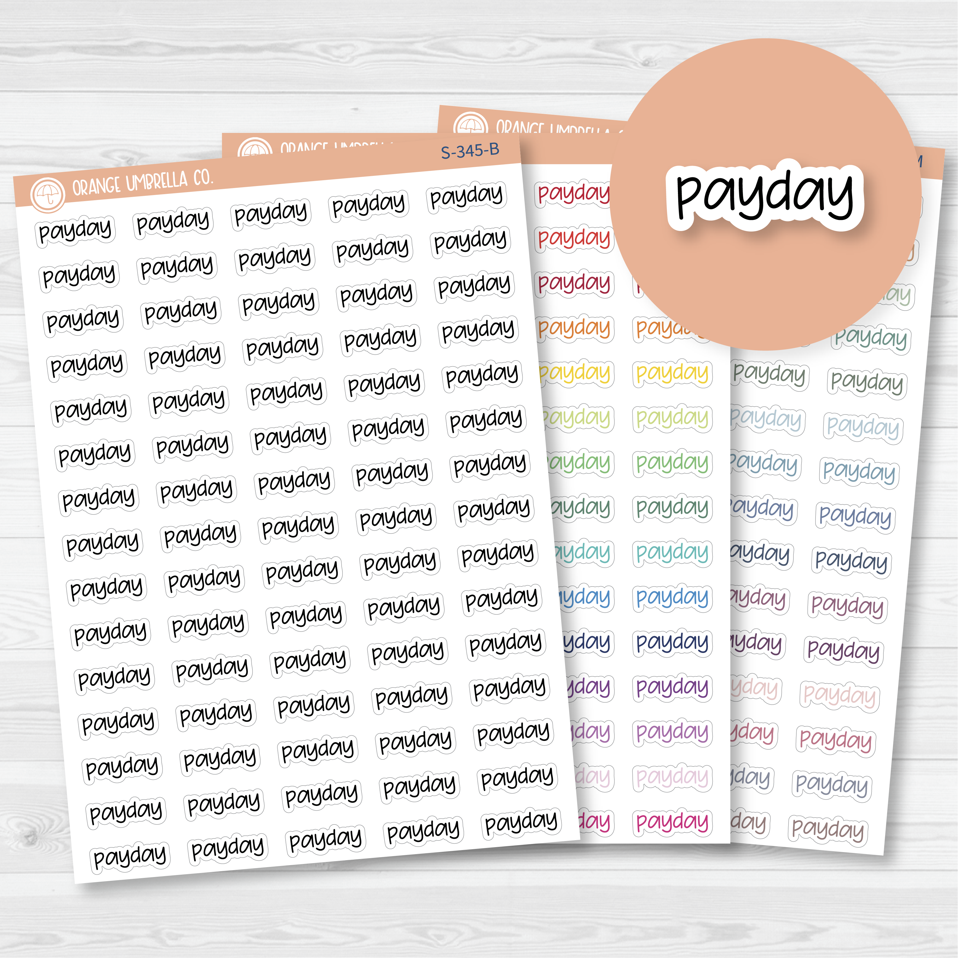 Payday Jen Plans Script Planner Stickers | FJP | S-345
