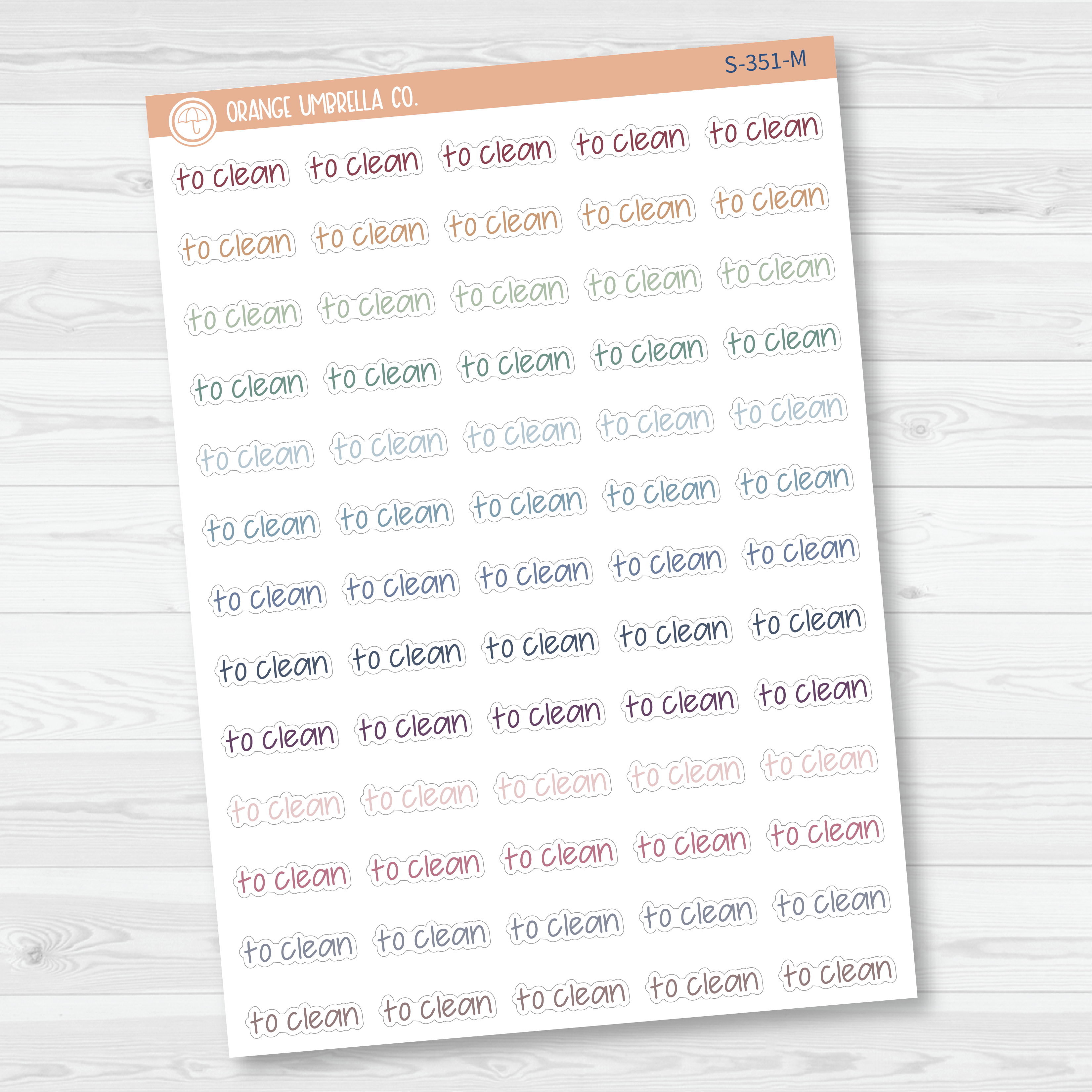 To Clean Jen Plans Script Planner Stickers | FJP | S-351