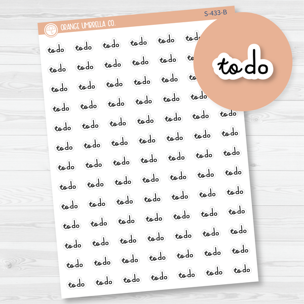 To Do Script Planner Stickers | F16 | S-433-B