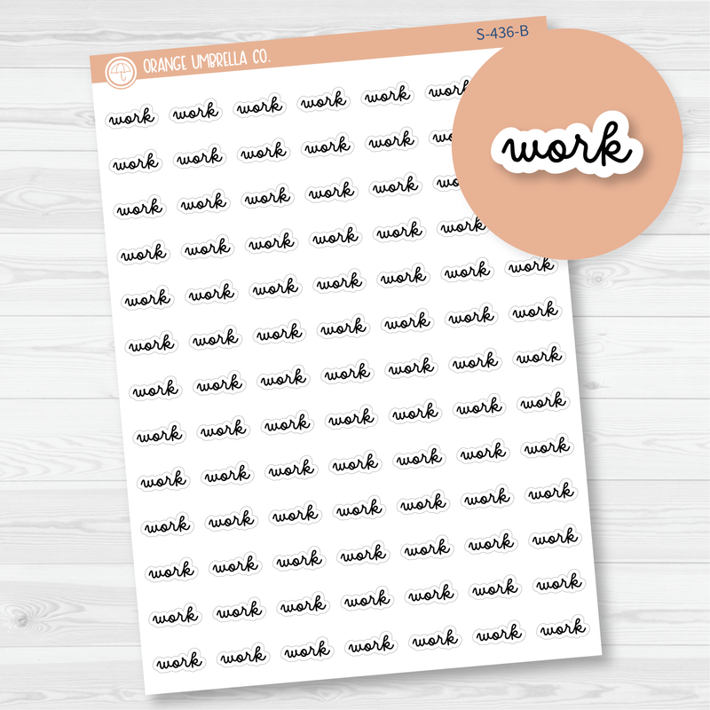 Work Script Planner Stickers | F16 | S-436-B