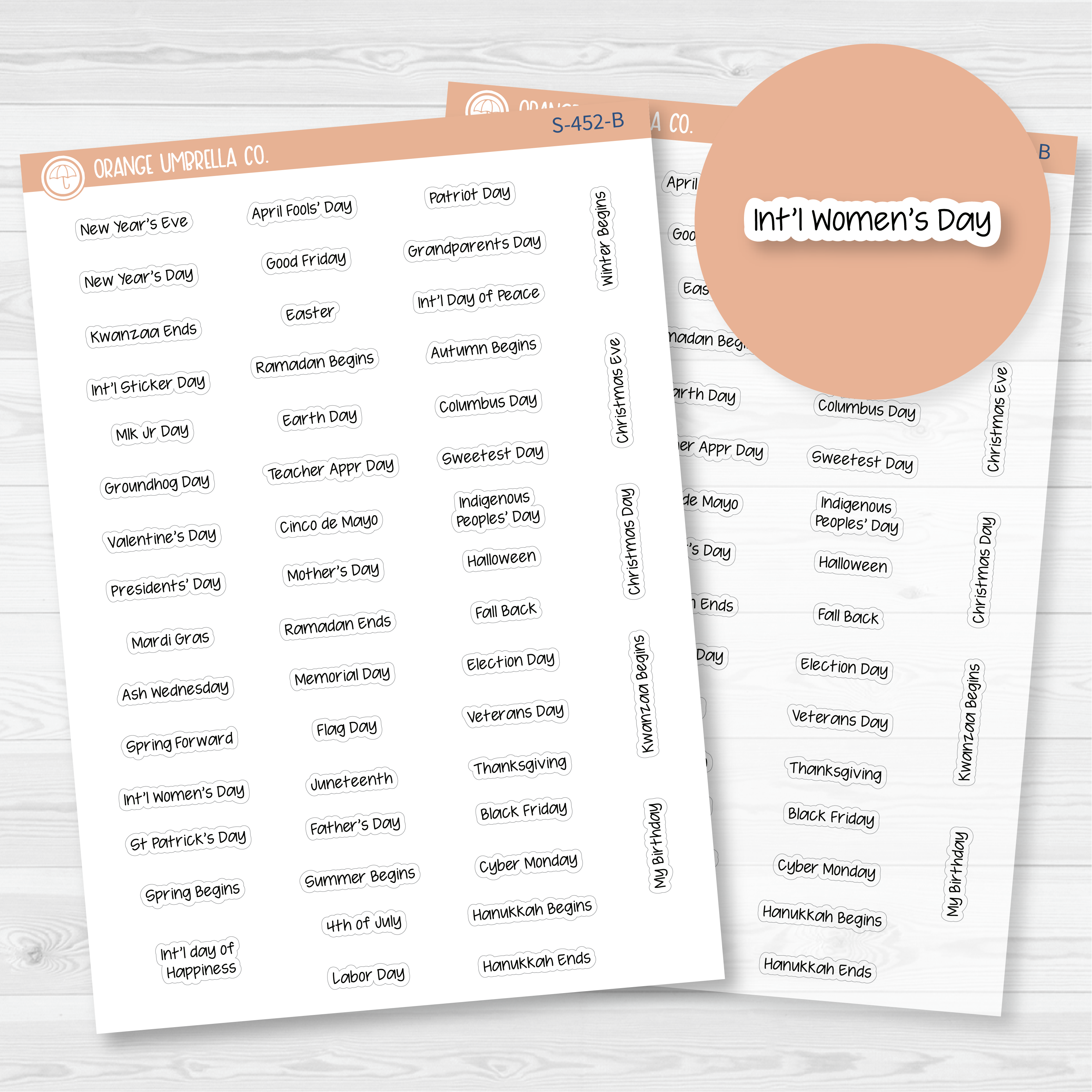 US Holidays Jen Plans - Mini Script Planner Stickers | FJP | S-452