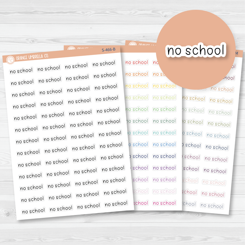 No School Julie's Plans Script Planner Stickers | JF | S-466