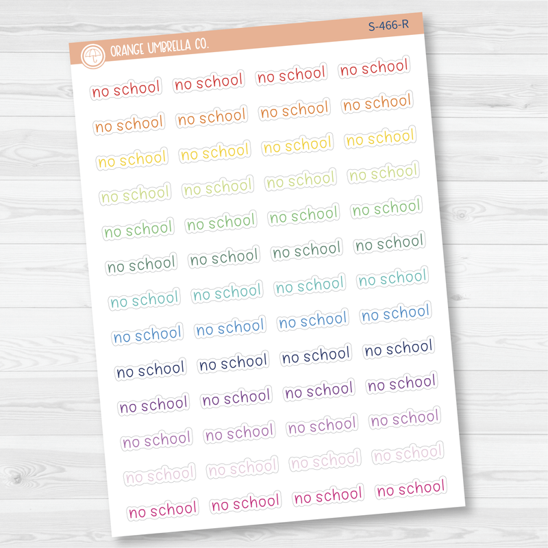 No School Julie's Plans Script Planner Stickers | JF | S-466