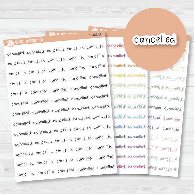 Cancelled Julie's Plans Script Planner Stickers | JF | S-483