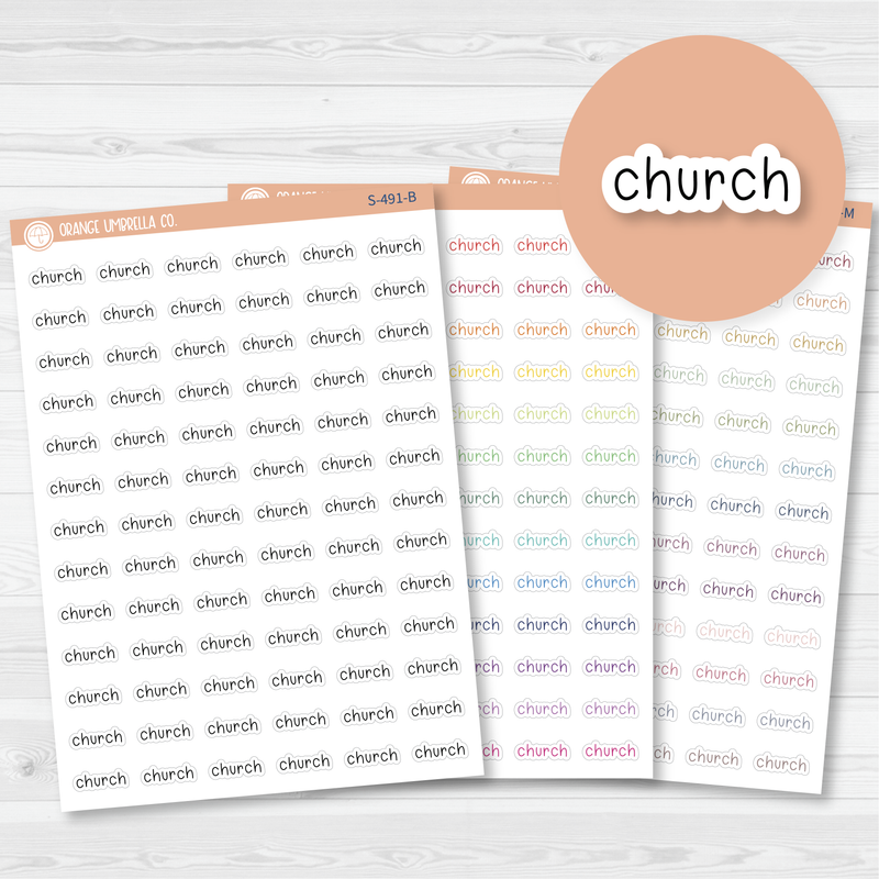 Church Julie's Plans Script Planner Stickers | JF | S-491