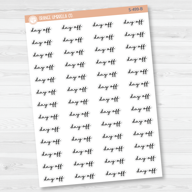 Day Off Script Planner Stickers | F5 | S-499