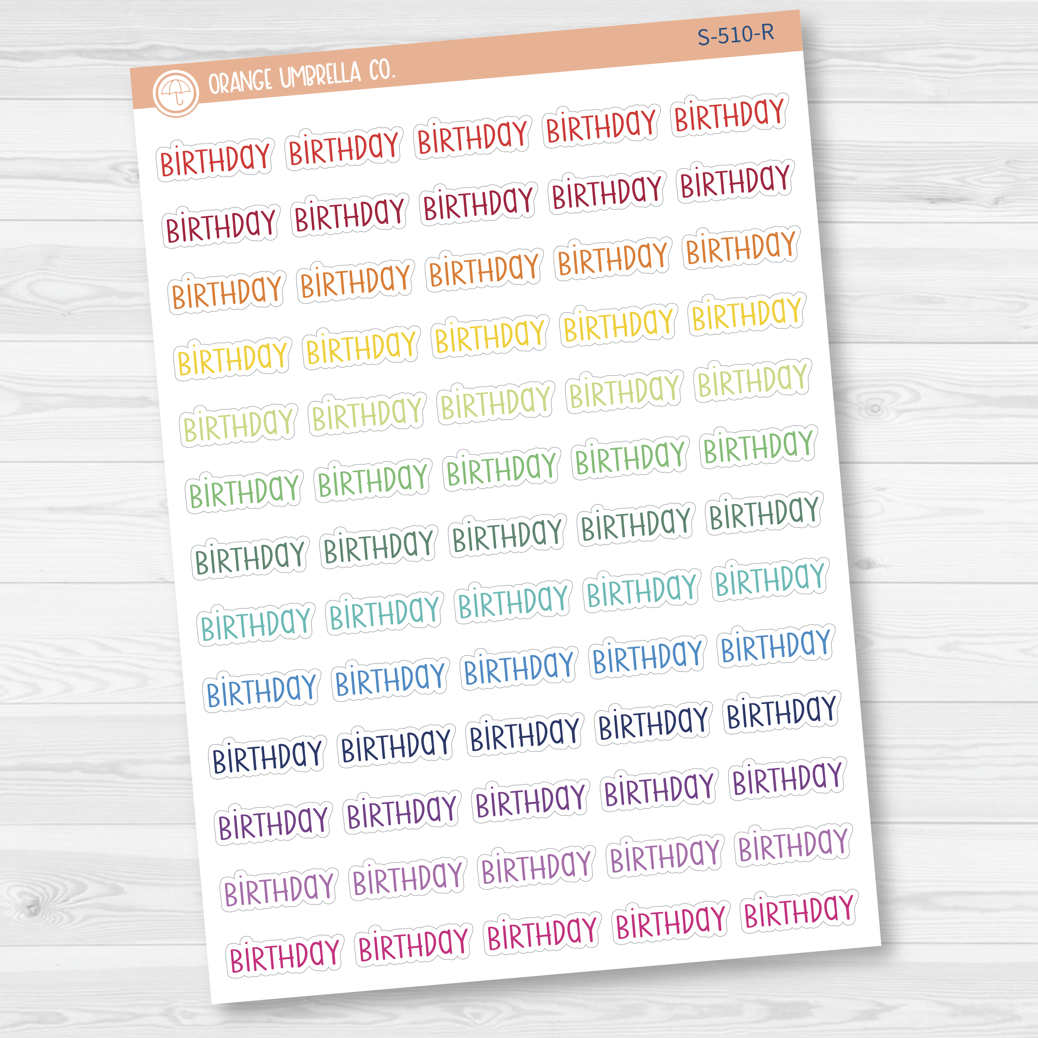Birthday Script Planner Stickers | F3 | S-510