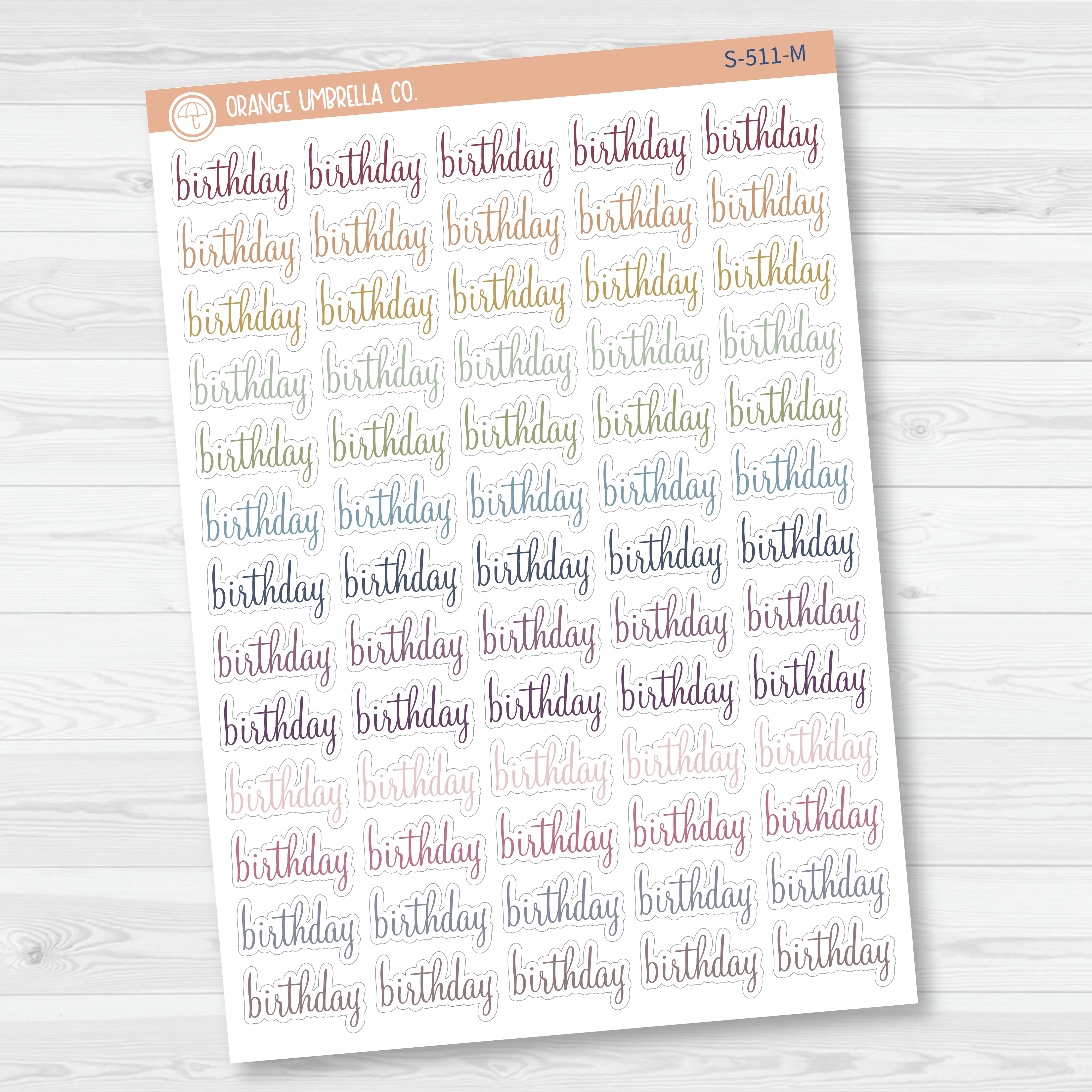 Birthday Script Planner Stickers | F4 | S-511