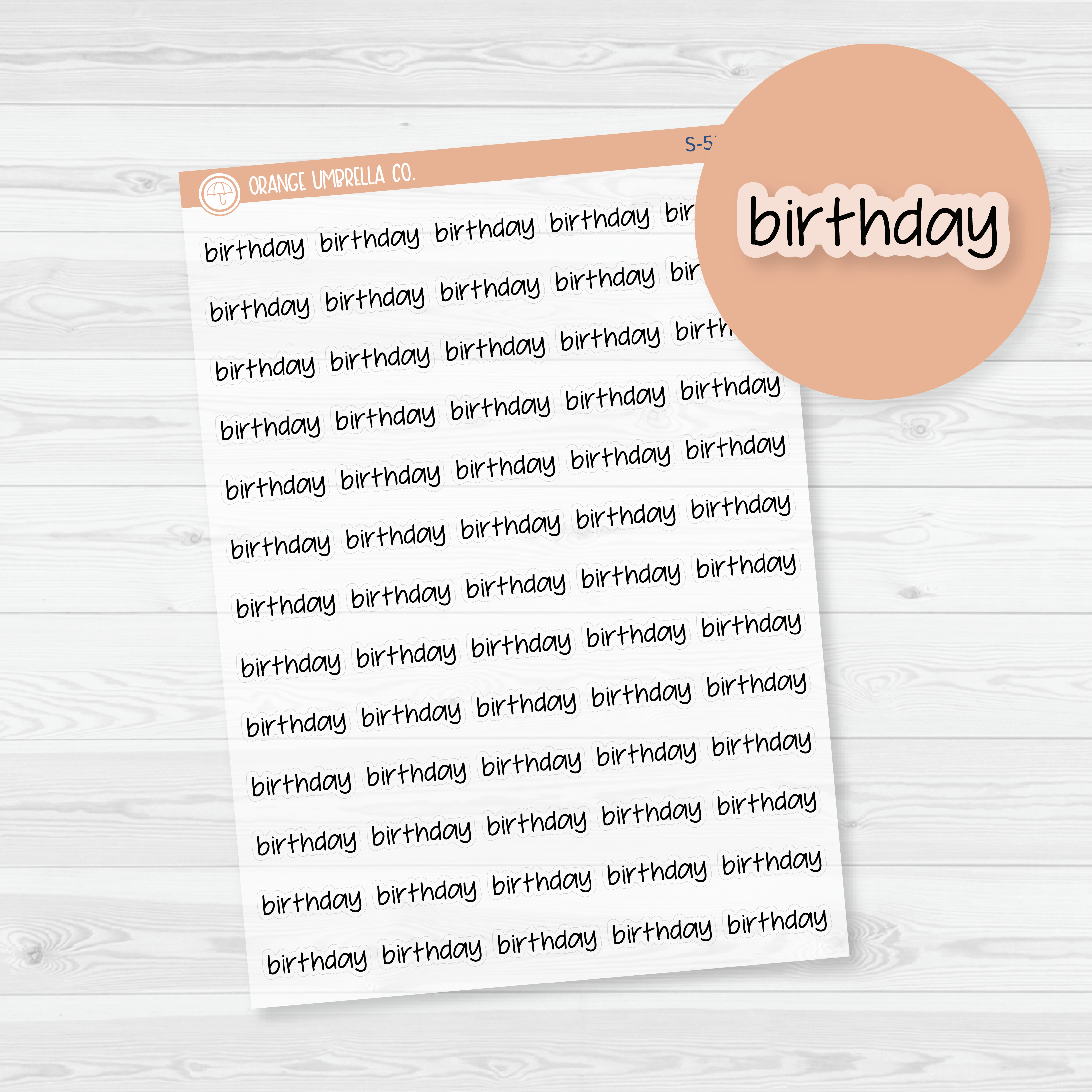 Birthday Jen Plans Script Planner Stickers | FJP Clear Matte | S-513-BCM