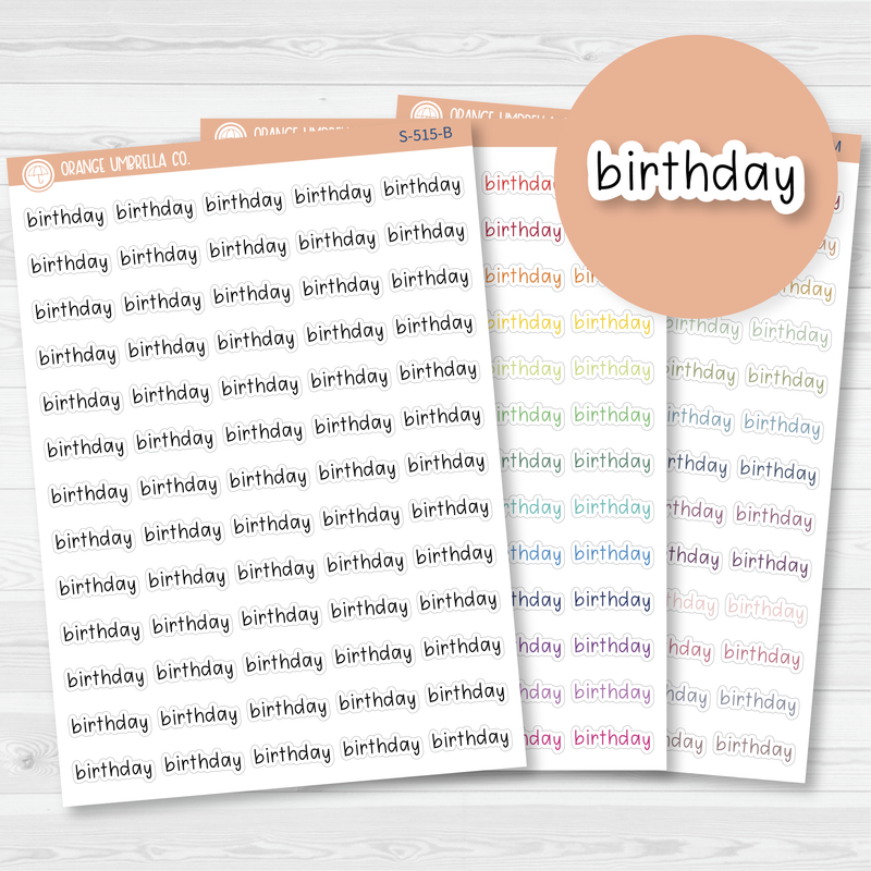 Birthday Julie's Plans Script Planner Stickers | JF | S-515