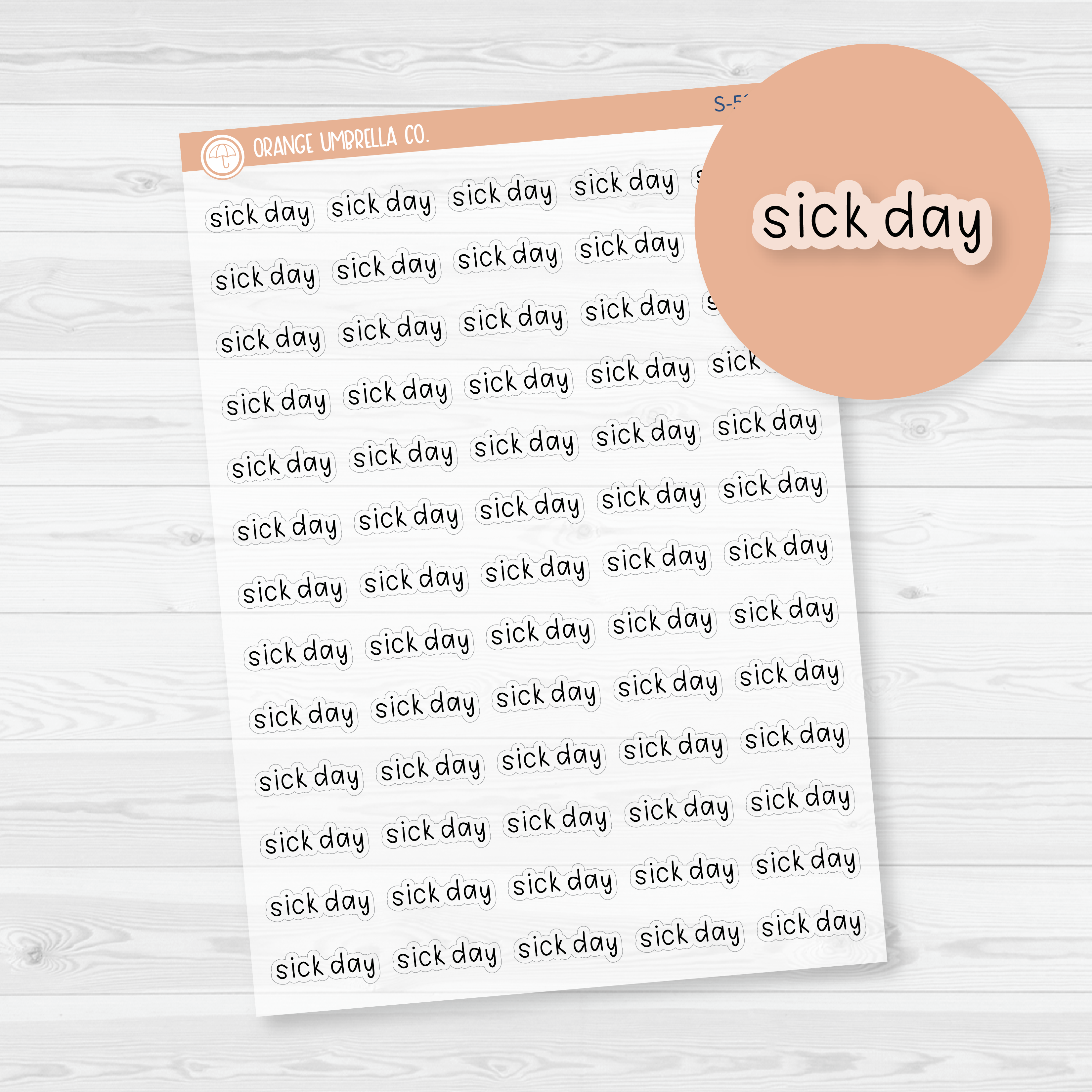 Sick Day Julie's Plans Script Planner Stickers | JF Clear Matte | S-528-BCM