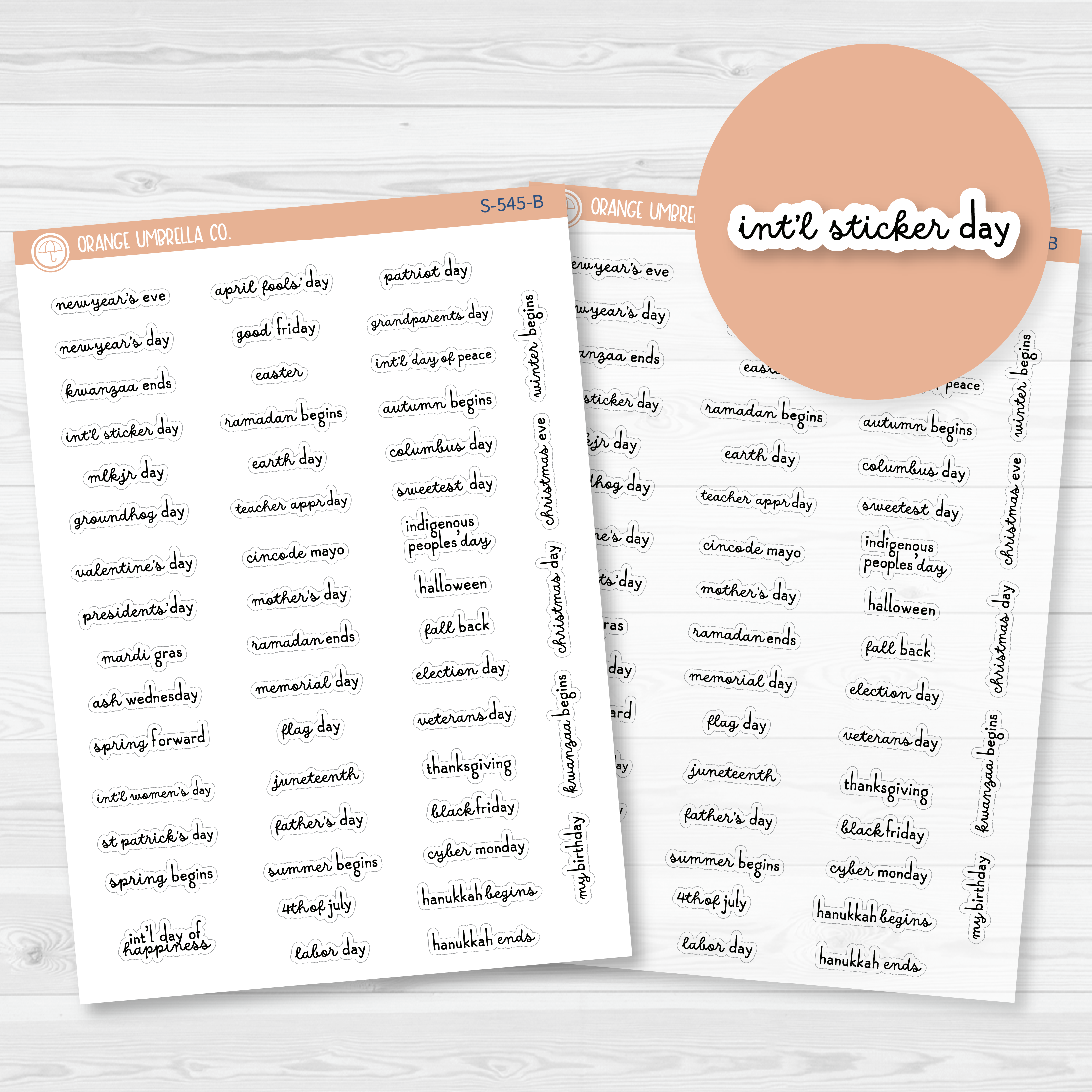US Holidays - Mini Script Planner Stickers | F16 | S-545