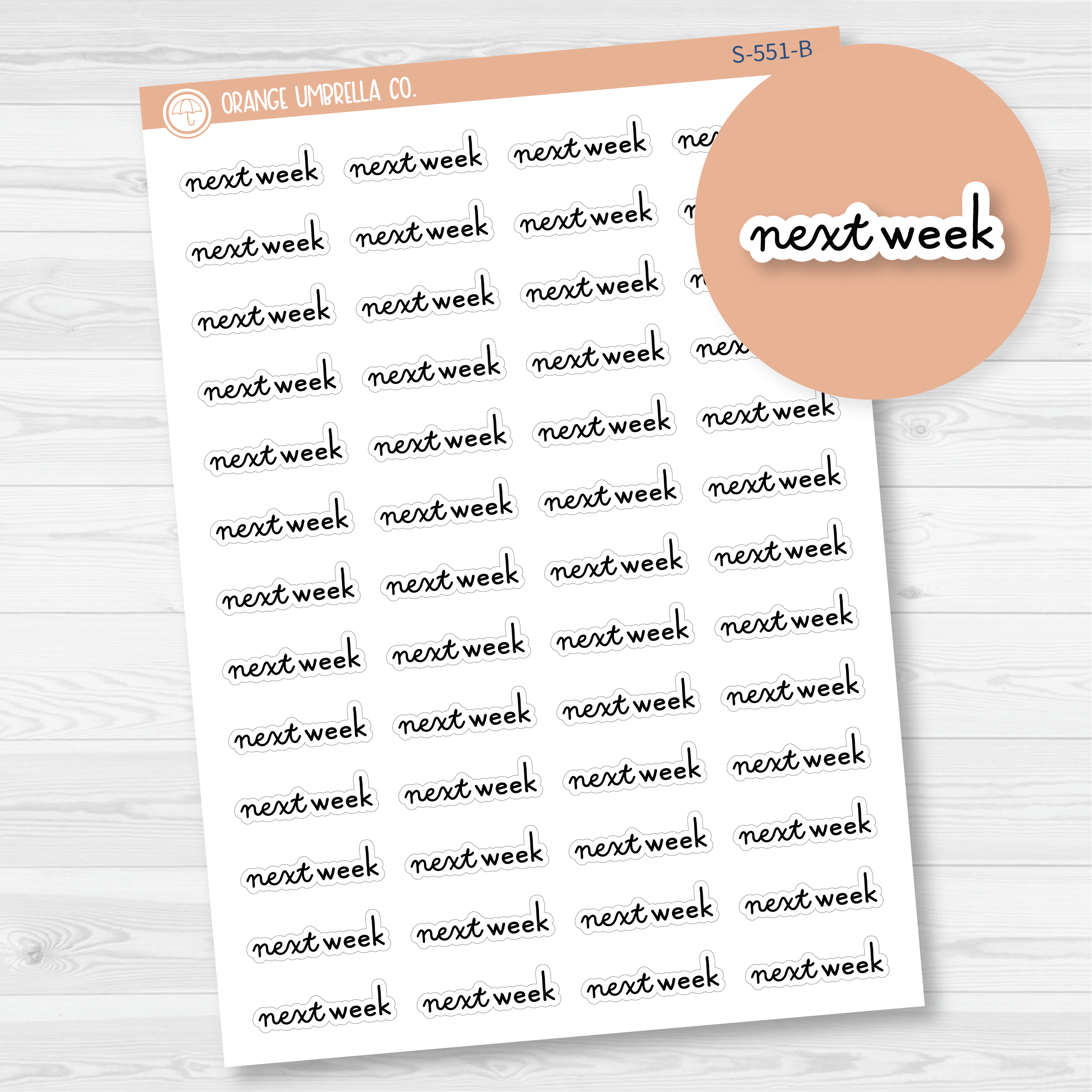 Next Week Script Planner Stickers | F16 | S-551-B