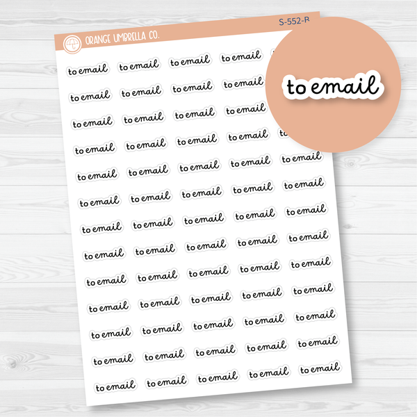 To Email Script Planner Stickers | F16 | S-552-B