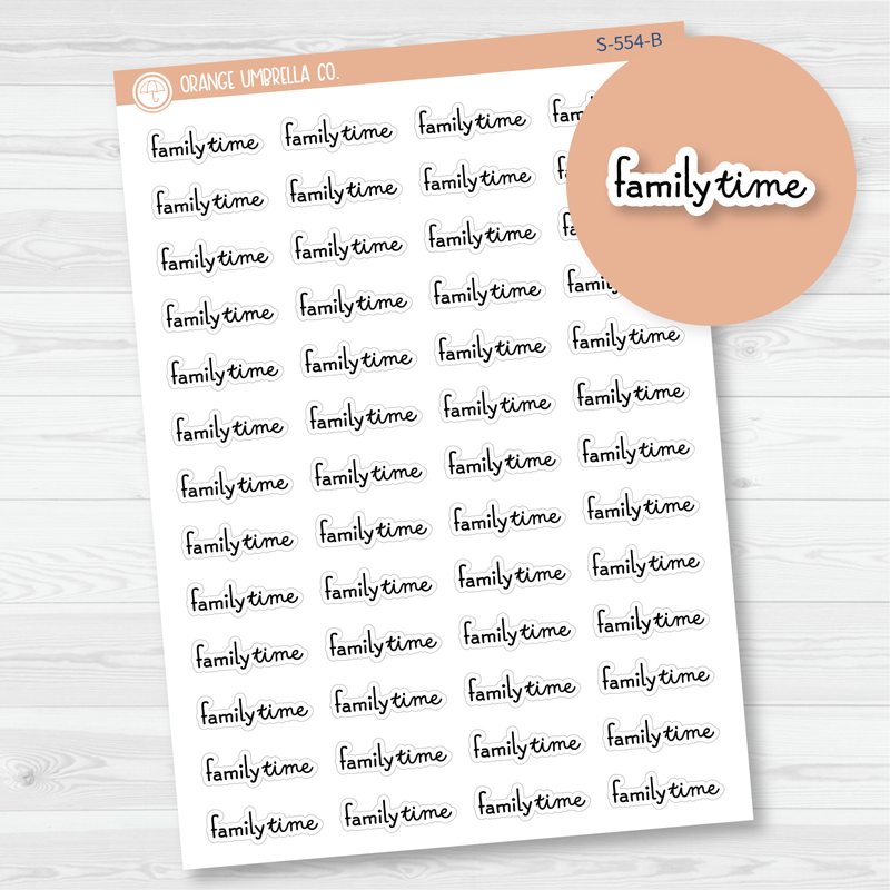Family Time Script Planner Stickers | F16 | S-554-B