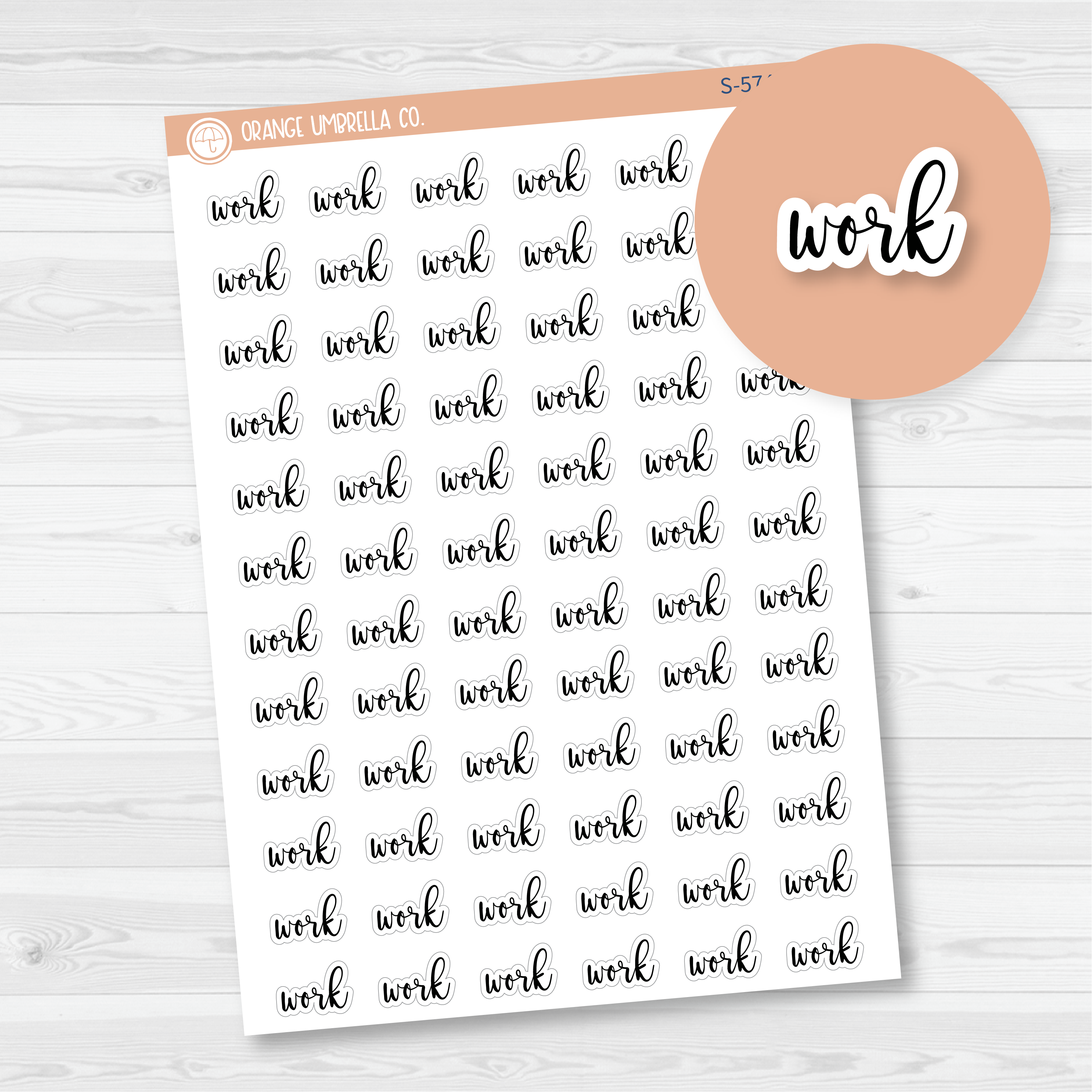 Work Script Planner Stickers | F2 | S-574-B
