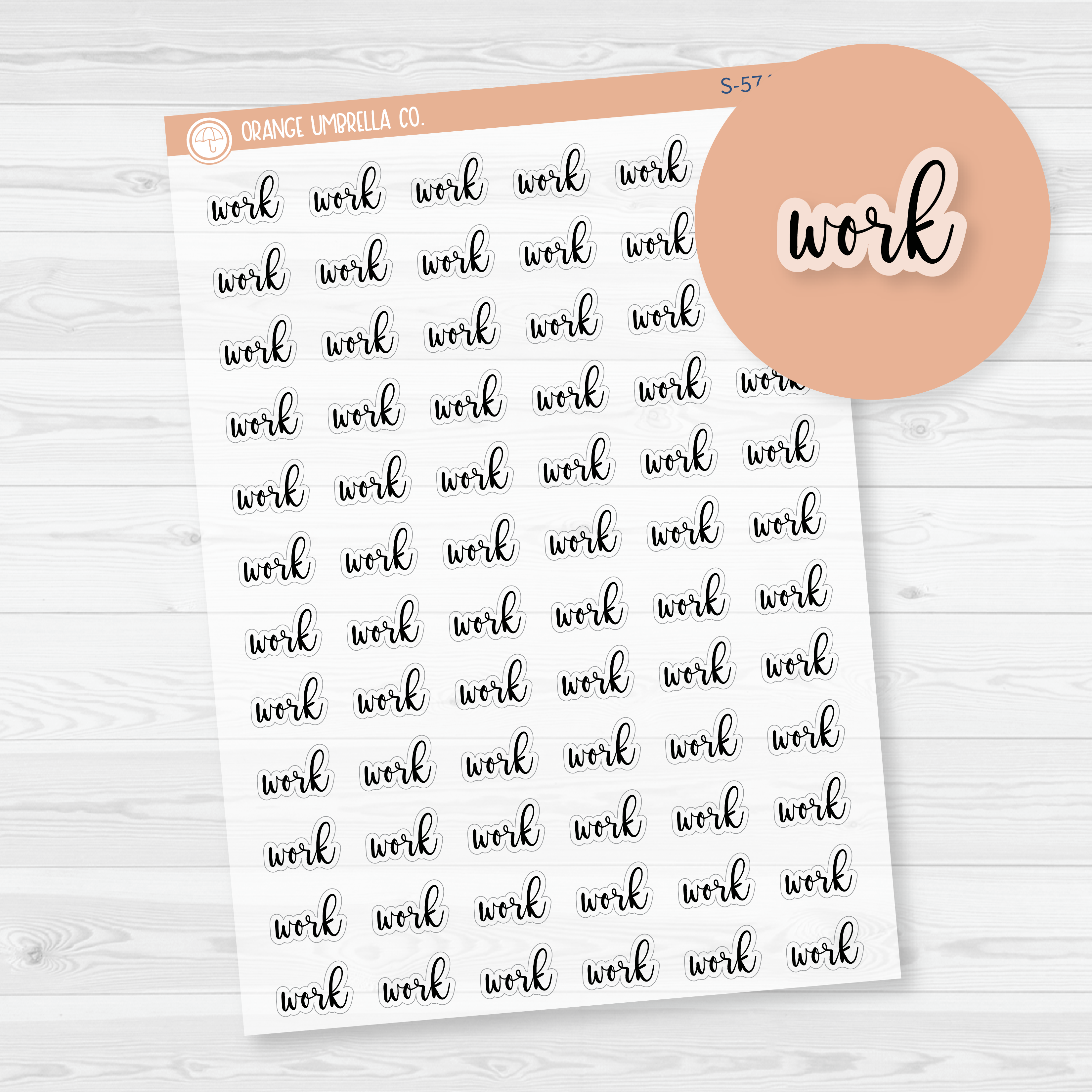 Work Script Planner Stickers | F2 Clear Matte | S-574-BCM