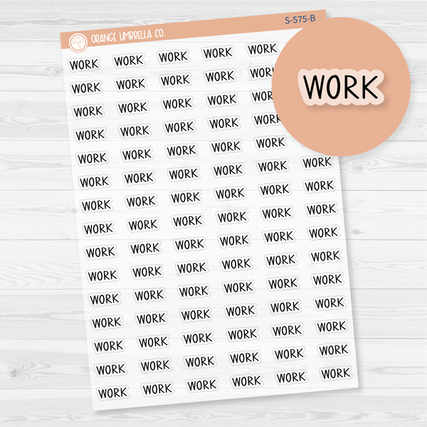 Work Script Planner Stickers | F3 Clear Matte | S-575-BCM