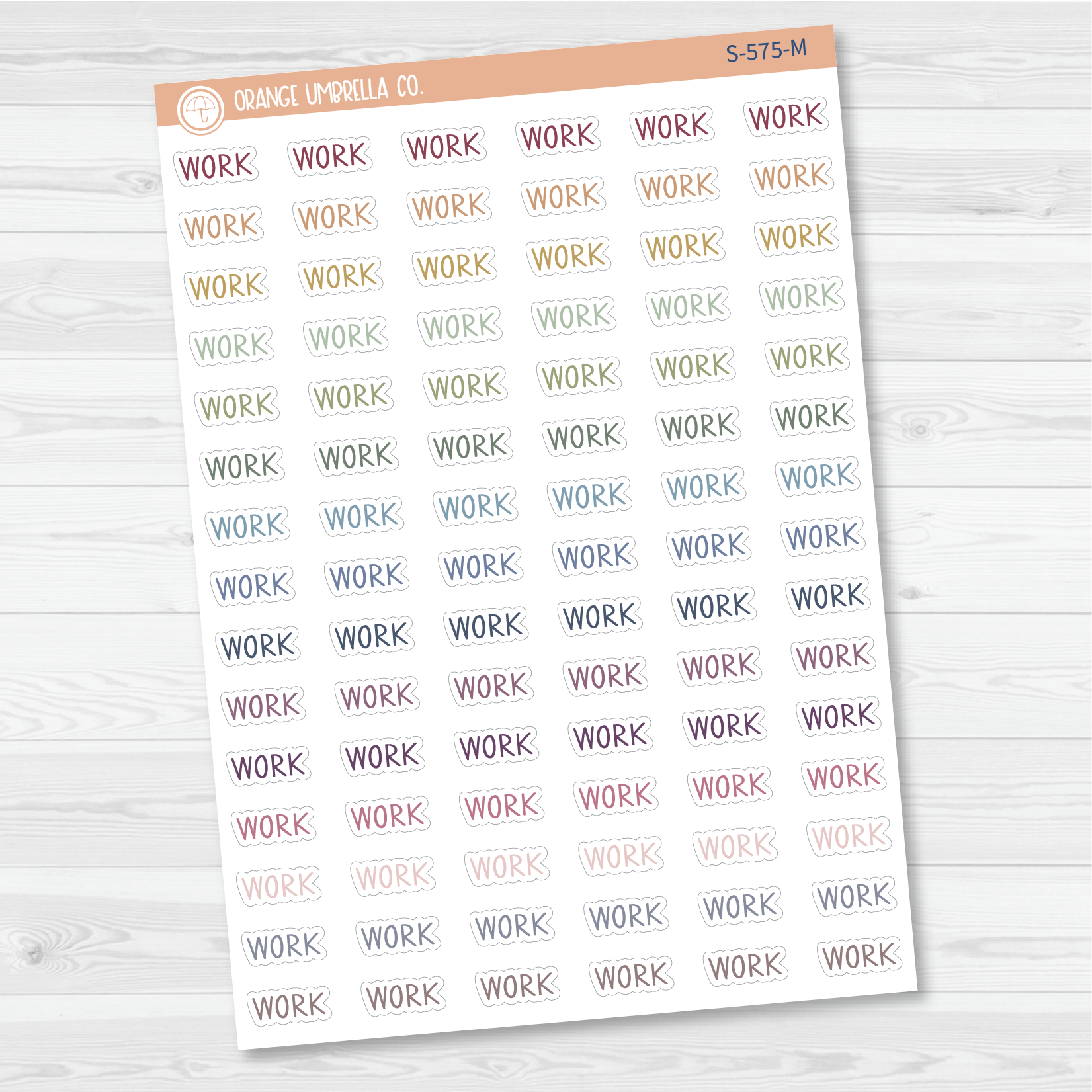 Work Script Planner Stickers | F3 | S-575