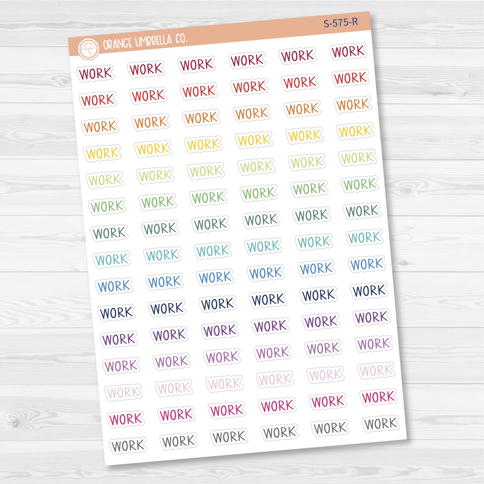 Work Script Planner Stickers | F3 | S-575