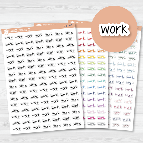 Work Jen Plans Script Planner Stickers | FJP | S-579