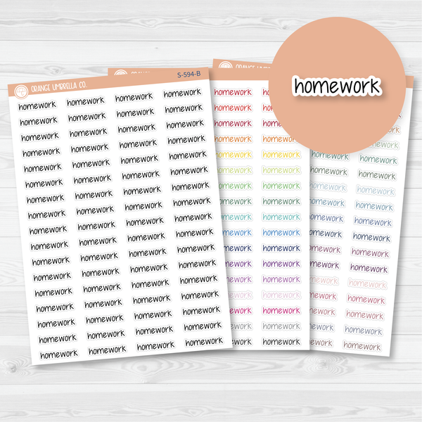 CLEARANCE | Homework Jen Plans Script Planner Stickers | FJP | S-594 / 902-184-001L-WH