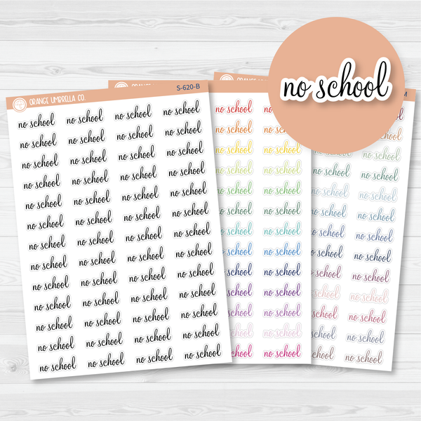 No School Script Planner Stickers | F4  | 902-180-068L-WH