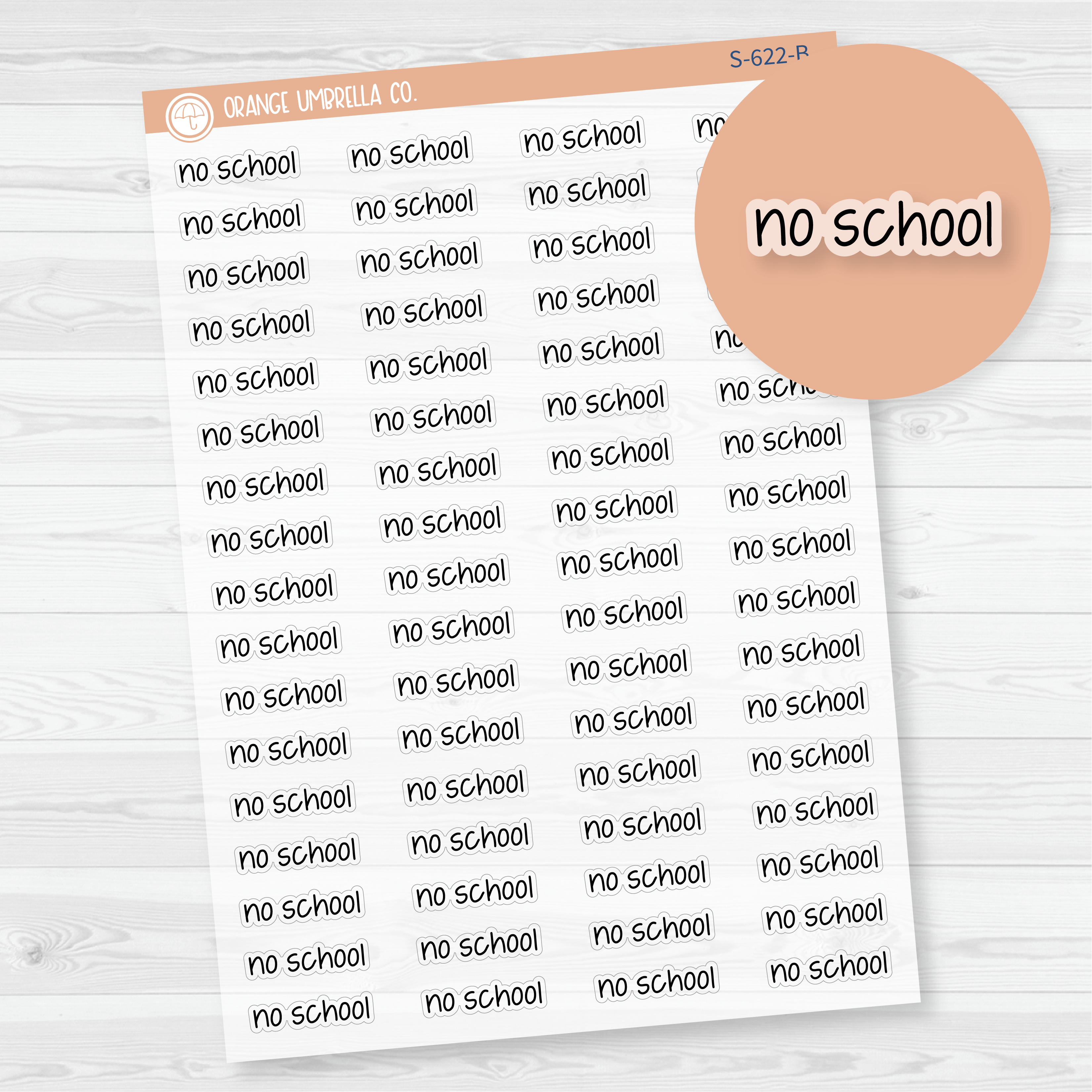 No School Jen Plans Script Planner Stickers | FJP Clear Matte | S-622-BCM