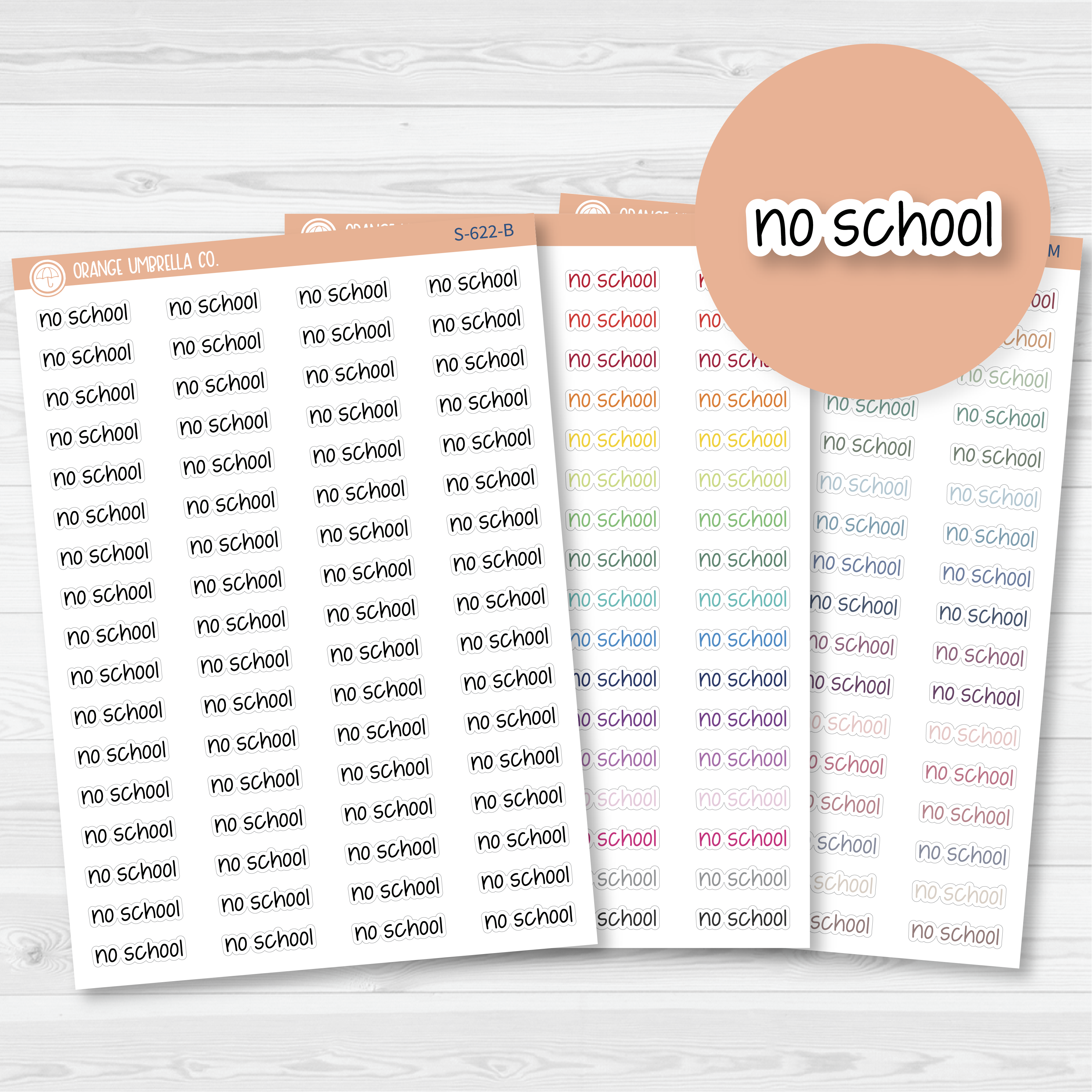 No School Jen Plans Script Planner Stickers | FJP | S-622