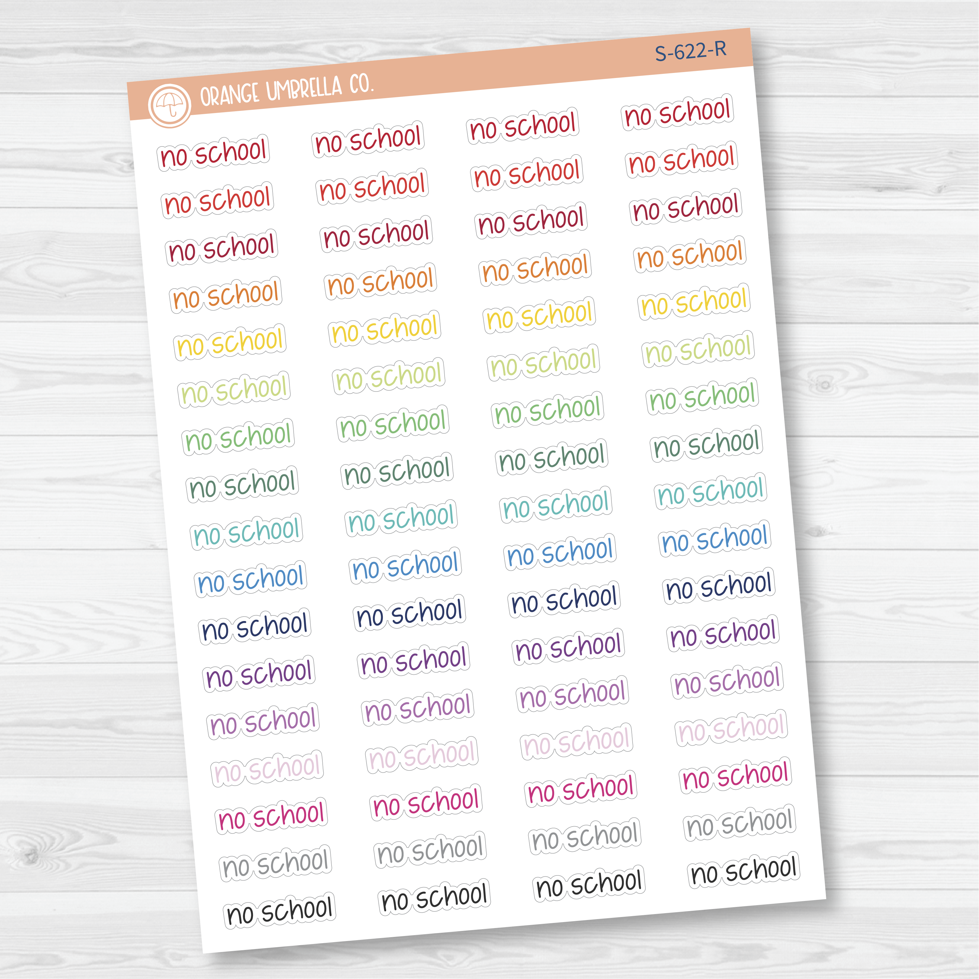 No School Jen Plans Script Planner Stickers | FJP | S-622