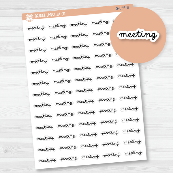 Meeting Script Planner Stickers | F16 | S-655-B