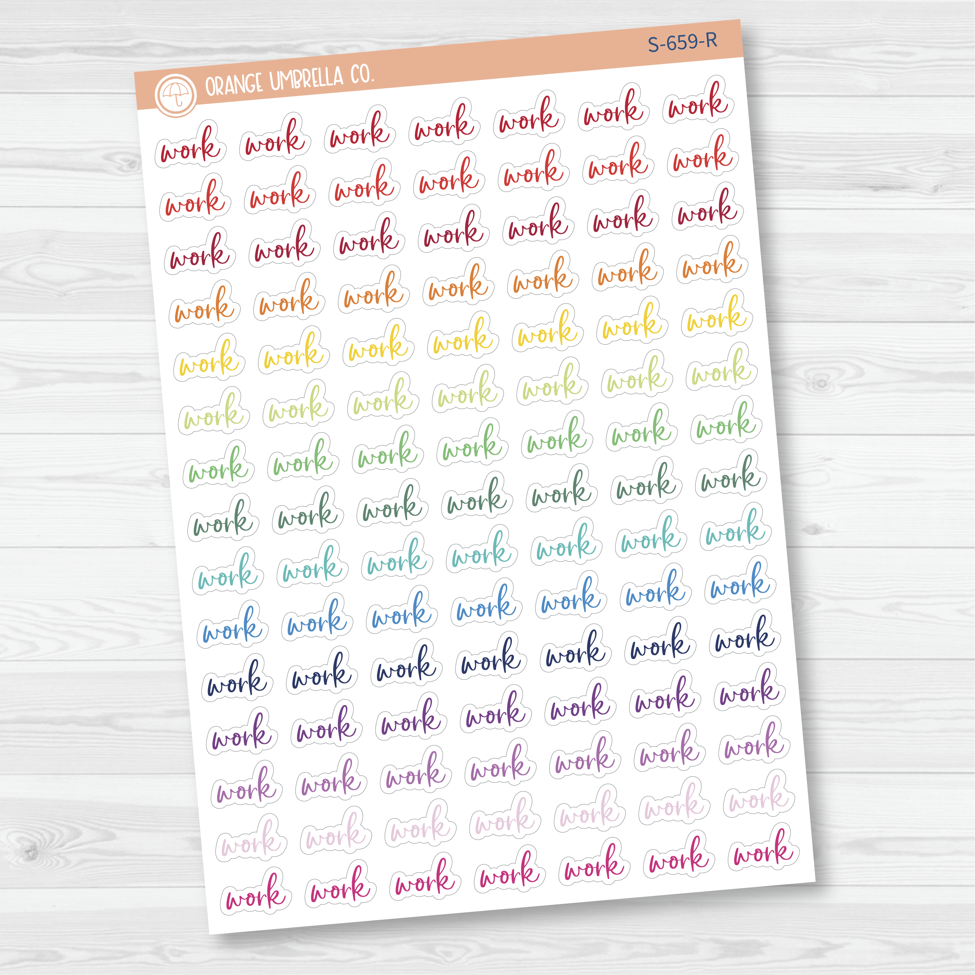 Work Script Planner Stickers | F2 | S-659