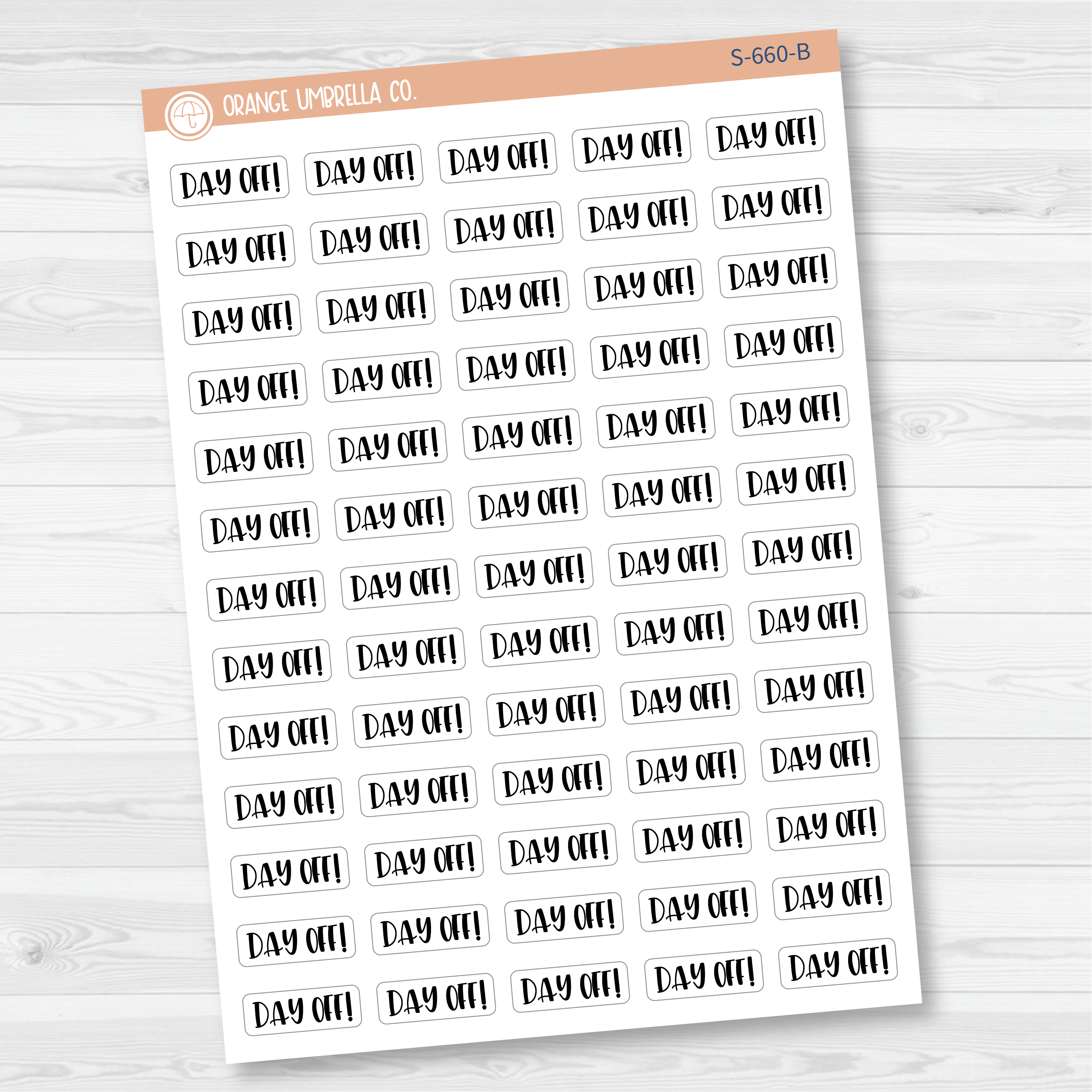 Day Off Script Planner Stickers | F1 | S-660