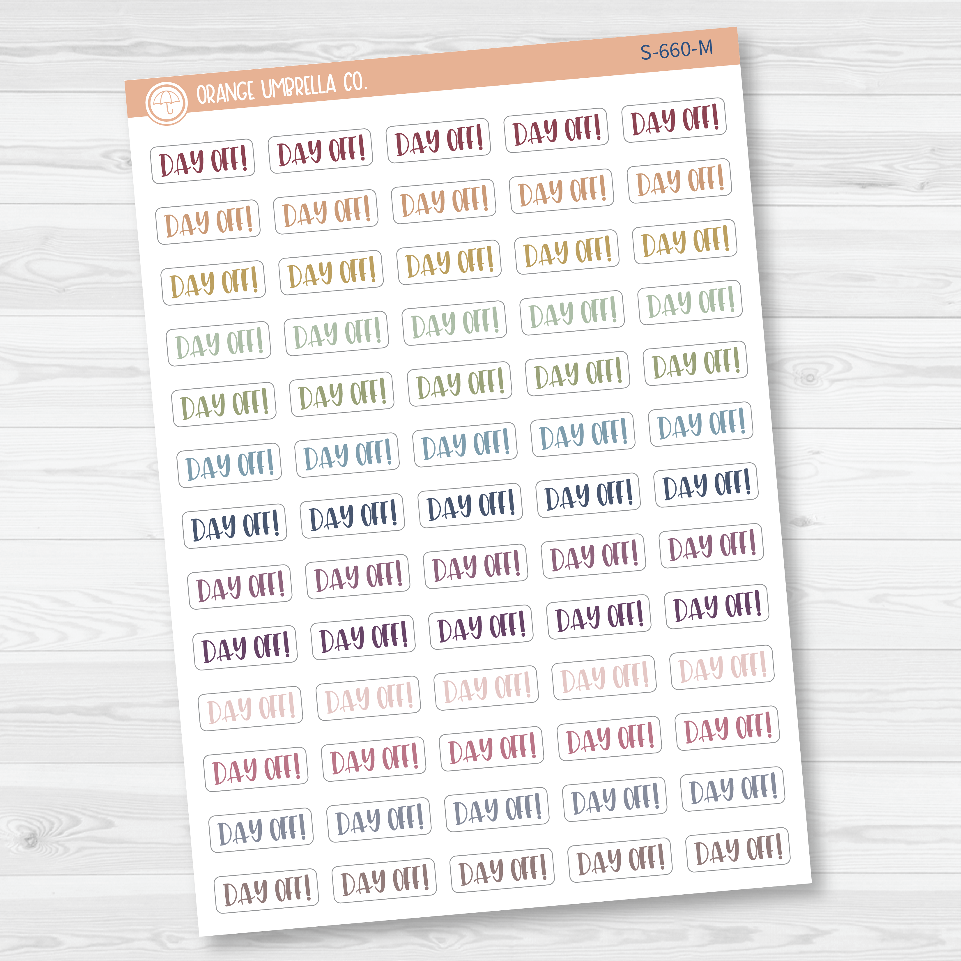 Day Off Script Planner Stickers | F1 | S-660