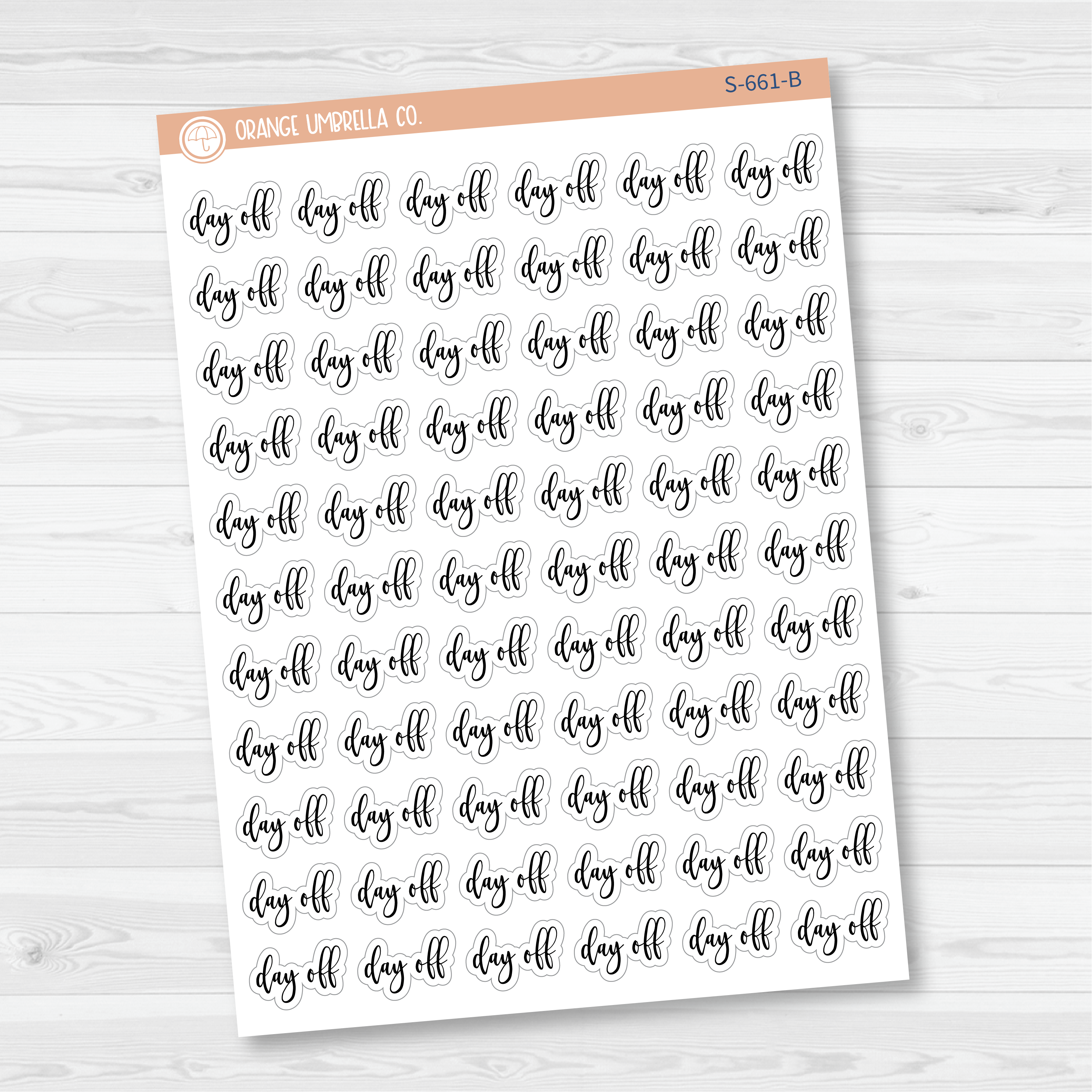 Day Off Script Planner Stickers | F2 | S-661