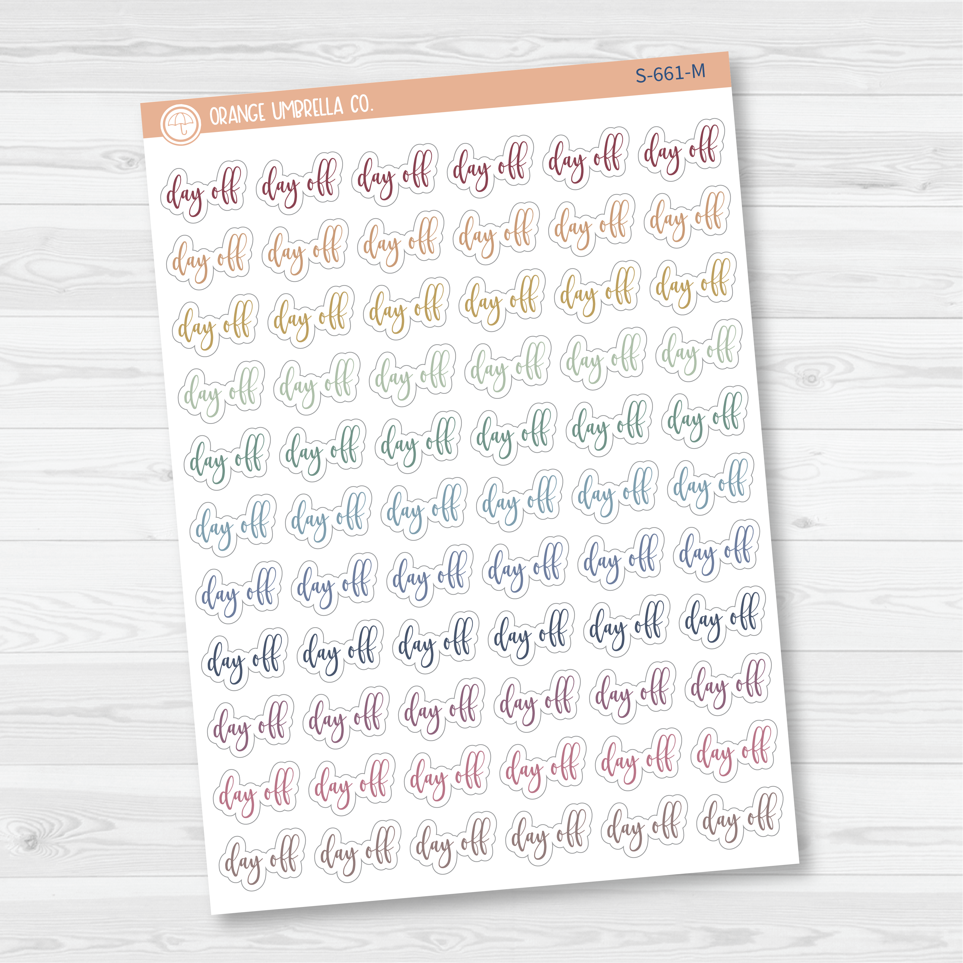 Day Off Script Planner Stickers | F2 | S-661