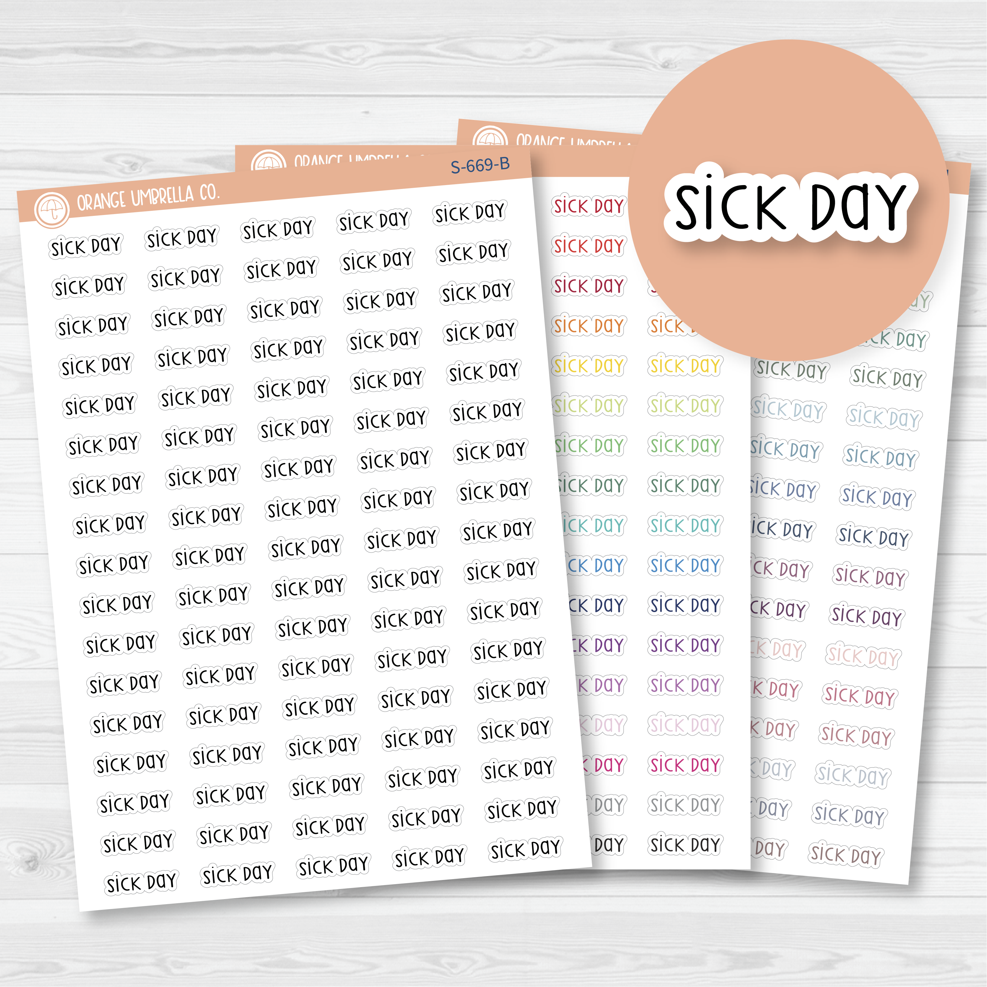 Sick Day Script Planner Stickers | F3 | S-669