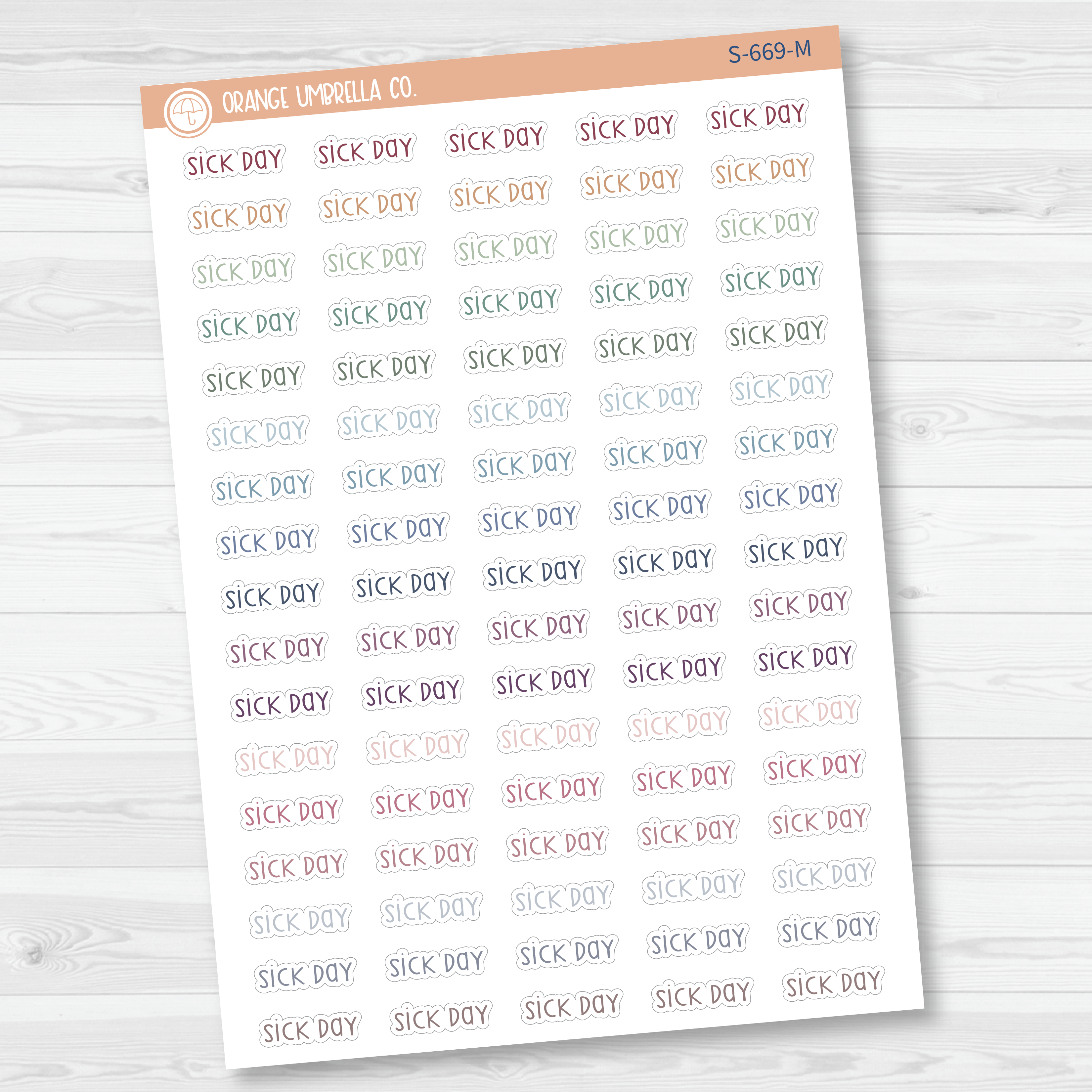Sick Day Script Planner Stickers | F3 | S-669