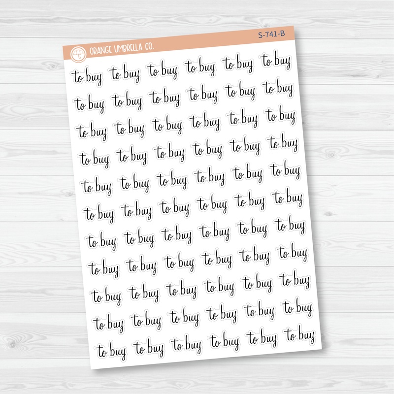 CLEARANCE | To Buy Script Planner Stickers | F4  | S-741