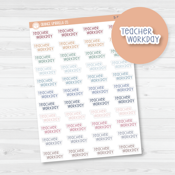 CLEARANCE | Teacher Workday Script Planner Stickers | F3  | S-760-M