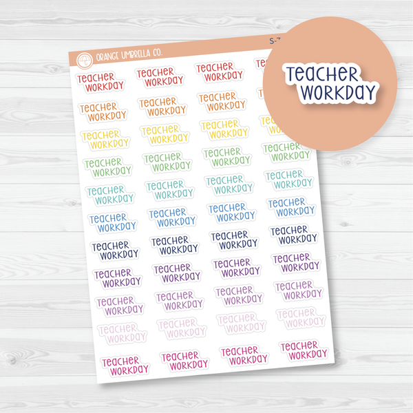 CLEARANCE | Teacher Workday Script Planner Stickers | F3 | S-760-R