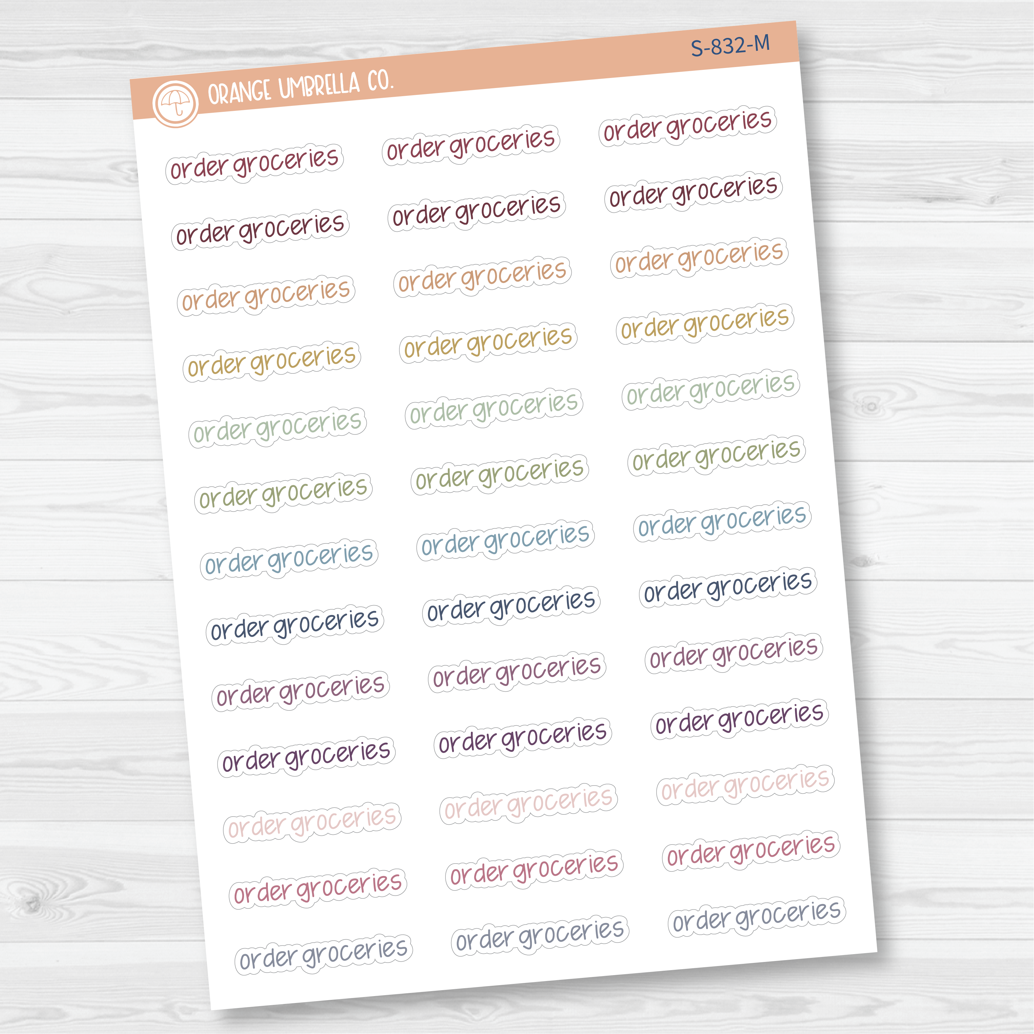 Order Groceries Jen Plans Script Planner Stickers | FJP | S-832