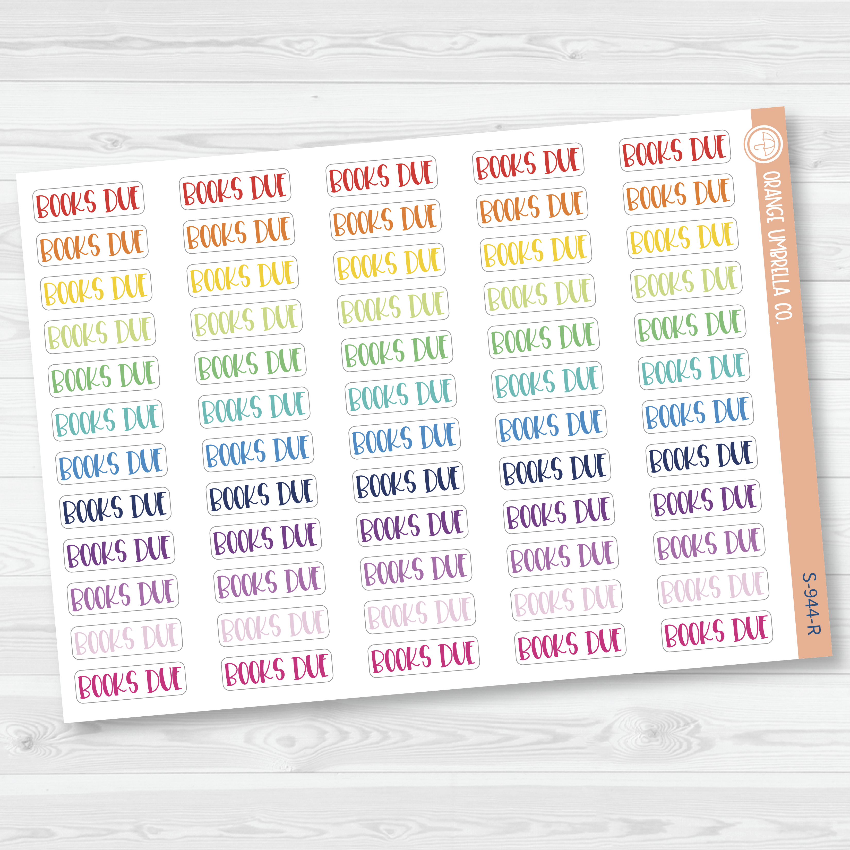 Books Due Script Planner Stickers | F1 | S-944