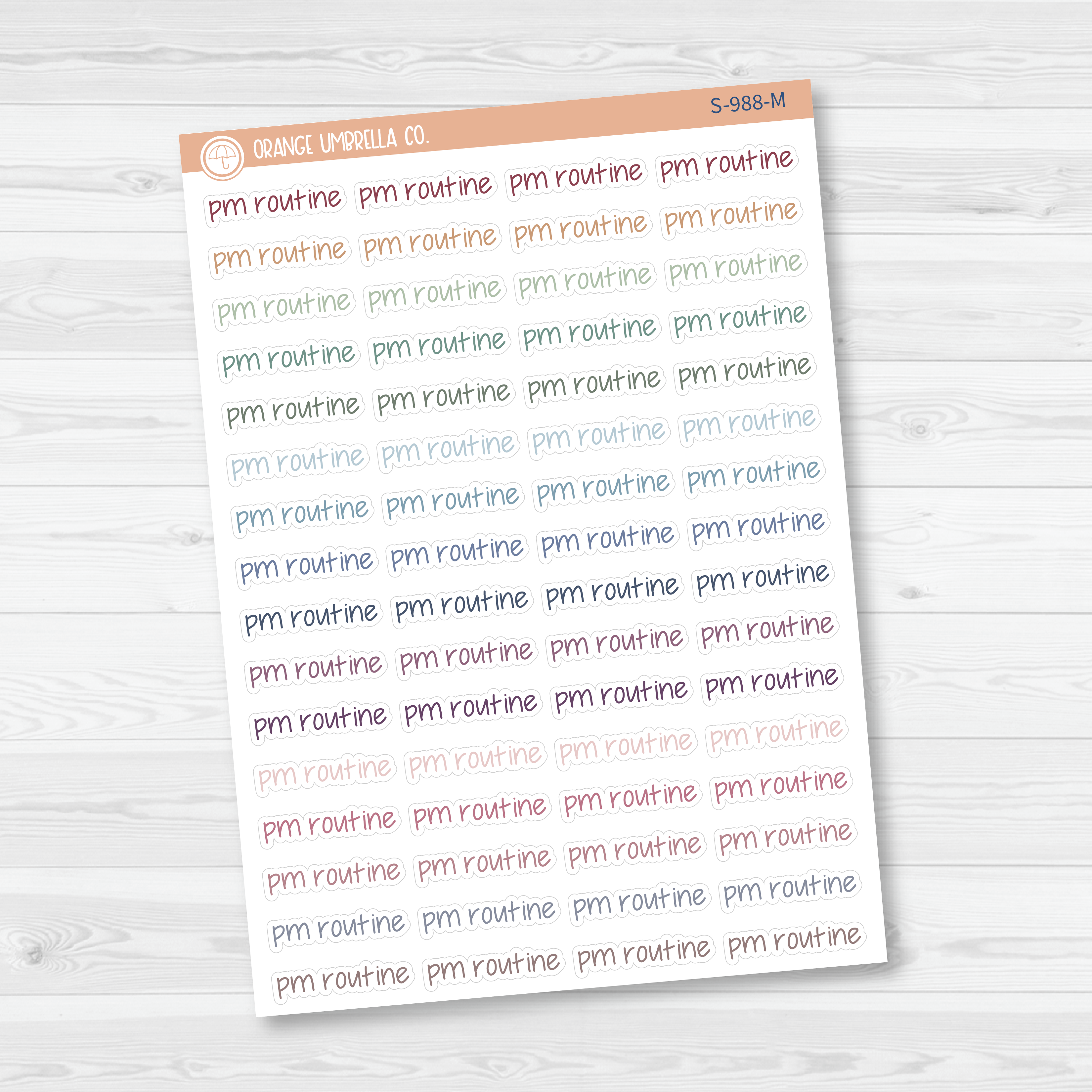 PM Routine Jen Plans Script Planner Stickers | FJP | S-988