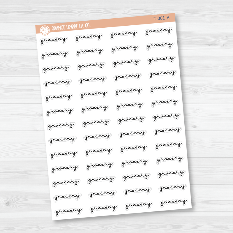 CLEARANCE | Grocery Script Planner Stickers | F5 | T-001 / 904-215